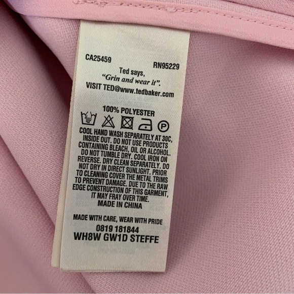 Ted Baker Steffe Ruffle Top 2 US 6 Cold Shoulder Pink - Picture 8 of 9